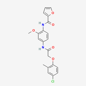 molecular formula C21H19ClN2O5 B6033280 N-{4-[2-(4-CHLORO-2-METHYLPHENOXY)ACETAMIDO]-2-METHOXYPHENYL}FURAN-2-CARBOXAMIDE 