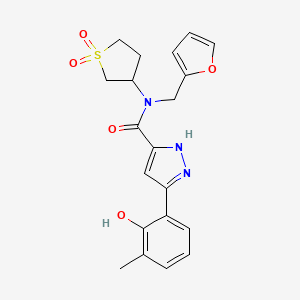 molecular formula C20H21N3O5S B603333 N-(1,1-dioxidotetrahydrothiophen-3-yl)-N-(furan-2-ylmethyl)-5-(2-hydroxy-3-methylphenyl)-1H-pyrazole-3-carboxamide CAS No. 879763-36-7
