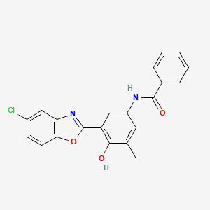 N-[3-(5-chloro-1,3-benzoxazol-2-yl)-4-hydroxy-5-methylphenyl]benzamide
