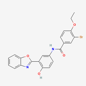 molecular formula C22H17BrN2O4 B603365 N-[3-(1,3-benzoxazol-2-yl)-4-hydroxyphenyl]-3-bromo-4-ethoxybenzamide CAS No. 951995-33-8