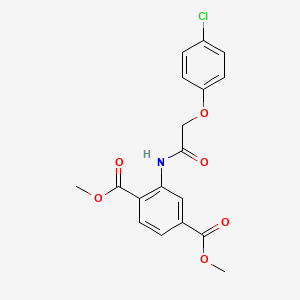 molecular formula C18H16ClNO6 B6033669 DIMETHYL 2-{[2-(4-CHLOROPHENOXY)ACETYL]AMINO}TEREPHTHALATE 