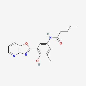 molecular formula C18H19N3O3 B603367 N-(4-HYDROXY-3-METHYL-5-{[1,3]OXAZOLO[4,5-B]PYRIDIN-2-YL}PHENYL)PENTANAMIDE CAS No. 892712-59-3