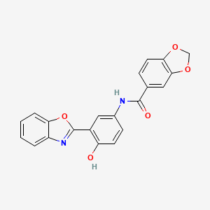 N-[3-(1,3-benzoxazol-2-yl)-4-hydroxyphenyl]-1,3-benzodioxole-5-carboxamide