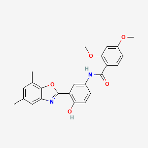 N-[3-(5,7-dimethyl-1,3-benzoxazol-2-yl)-4-hydroxyphenyl]-2,4-dimethoxybenzamide