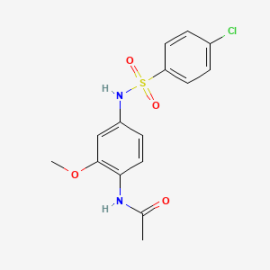 molecular formula C15H15ClN2O4S B603374 N-(4-{[(4-chlorophenyl)sulfonyl]amino}-2-methoxyphenyl)acetamide CAS No. 1241161-09-0