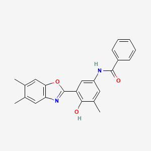 N-[3-(5,6-dimethyl-1,3-benzoxazol-2-yl)-4-hydroxy-5-methylphenyl]benzamide
