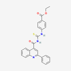 molecular formula C26H21N3O3S B6033756 ETHYL 4-[({[(2-PHENYL-4-QUINOLYL)CARBONYL]AMINO}CARBOTHIOYL)AMINO]BENZOATE 