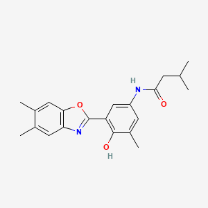 N-[3-(5,6-dimethyl-1,3-benzoxazol-2-yl)-4-hydroxy-5-methylphenyl]-3-methylbutanamide