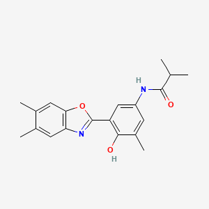 N-[3-(5,6-dimethyl-1,3-benzoxazol-2-yl)-4-hydroxy-5-methylphenyl]-2-methylpropanamide