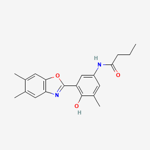 N-[3-(5,6-dimethyl-1,3-benzoxazol-2-yl)-4-hydroxy-5-methylphenyl]butanamide