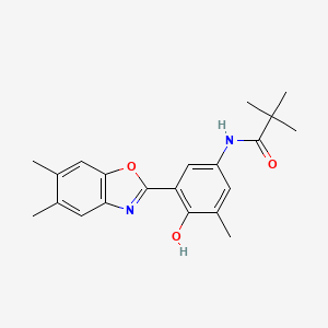 N-[3-(5,6-dimethyl-1,3-benzoxazol-2-yl)-4-hydroxy-5-methylphenyl]-2,2-dimethylpropanamide