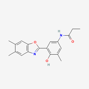 N-[3-(5,6-dimethyl-1,3-benzoxazol-2-yl)-4-hydroxy-5-methylphenyl]propanamide