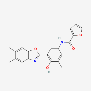 N-[3-(5,6-dimethyl-1,3-benzoxazol-2-yl)-4-hydroxy-5-methylphenyl]-2-furamide
