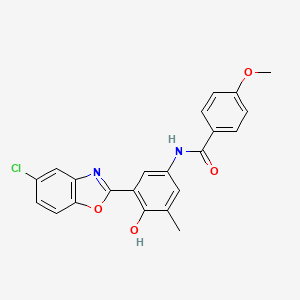 N-[3-(5-chloro-1,3-benzoxazol-2-yl)-4-hydroxy-5-methylphenyl]-4-methoxybenzamide