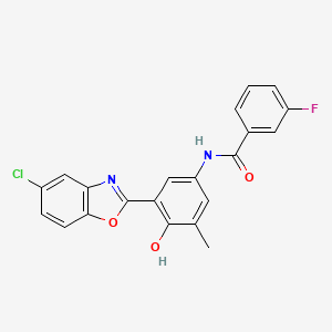 N-[3-(5-chloro-1,3-benzoxazol-2-yl)-4-hydroxy-5-methylphenyl]-3-fluorobenzamide