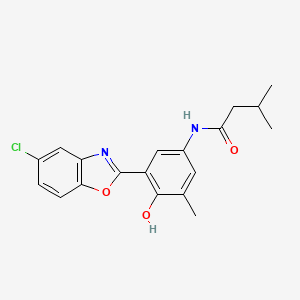 N-[3-(5-chloro-1,3-benzoxazol-2-yl)-4-hydroxy-5-methylphenyl]-3-methylbutanamide