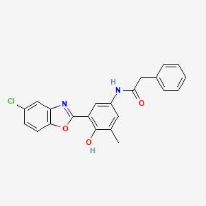 N-[3-(5-chloro-1,3-benzoxazol-2-yl)-4-hydroxy-5-methylphenyl]-2-phenylacetamide