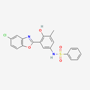 N-[3-(5-chloro-1,3-benzoxazol-2-yl)-4-hydroxy-5-methylphenyl]benzenesulfonamide