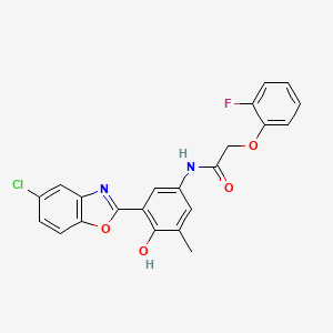 N-[3-(5-chloro-1,3-benzoxazol-2-yl)-4-hydroxy-5-methylphenyl]-2-(2-fluorophenoxy)acetamide