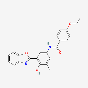 molecular formula C23H20N2O4 B603401 N-[3-(1,3-benzoxazol-2-yl)-4-hydroxy-5-methylphenyl]-4-ethoxybenzamide CAS No. 929865-92-9
