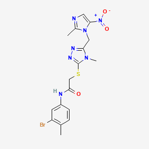 molecular formula C17H18BrN7O3S B6034041 N-(3-bromo-4-methylphenyl)-2-({4-methyl-5-[(2-methyl-5-nitro-1H-imidazol-1-yl)methyl]-4H-1,2,4-triazol-3-yl}sulfanyl)acetamide 