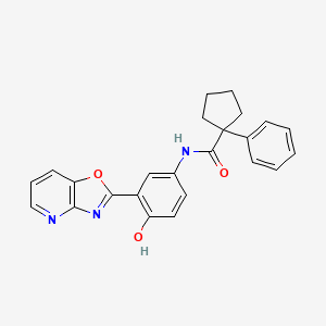 molecular formula C24H21N3O3 B603408 N-(4-hydroxy-3-[1,3]oxazolo[4,5-b]pyridin-2-ylphenyl)-1-phenylcyclopentanecarboxamide CAS No. 908519-94-8