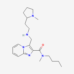 molecular formula C21H33N5O B6034220 N-butyl-N-methyl-3-[[2-(1-methylpyrrolidin-2-yl)ethylamino]methyl]imidazo[1,2-a]pyridine-2-carboxamide 