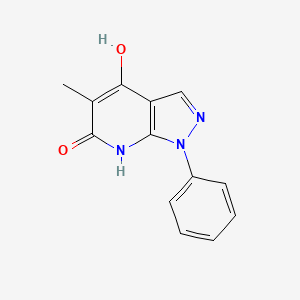 molecular formula C13H11N3O2 B603425 6-hydroxy-5-methyl-1-phenyl-1,7-dihydro-4H-pyrazolo[3,4-b]pyridin-4-one CAS No. 883017-49-0