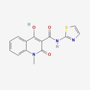 molecular formula C14H11N3O3S B603426 4-hydroxy-1-methyl-2-oxo-N-(thiazol-2-yl)-1,2-dihydroquinoline-3-carboxamide CAS No. 84088-57-3