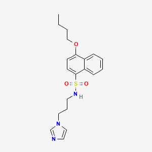 molecular formula C20H25N3O3S B603429 4-butoxy-N-[3-(1H-imidazol-1-yl)propyl]-1-naphthalenesulfonamide CAS No. 1216426-18-4