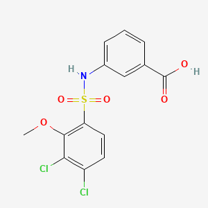 molecular formula C14H11Cl2NO5S B603430 3-(3,4-Dichloro-2-methoxybenzenesulfonamido)benzoic acid CAS No. 1018128-65-8