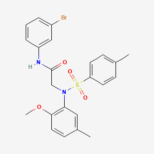 molecular formula C23H23BrN2O4S B6034301 N-(3-bromophenyl)-2-(2-methoxy-5-methyl-N-(4-methylphenyl)sulfonylanilino)acetamide 