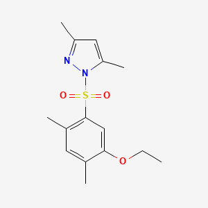 molecular formula C15H20N2O3S B603433 1-(5-ethoxy-2,4-dimethylbenzenesulfonyl)-3,5-dimethyl-1H-pyrazole CAS No. 1808720-63-9