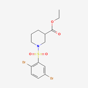 molecular formula C14H17Br2NO4S B603434 Ethyl 1-(2,5-dibromobenzenesulfonyl)piperidine-3-carboxylate CAS No. 1090030-87-7
