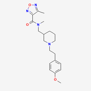molecular formula C20H28N4O3 B6034358 N-[[1-[2-(4-methoxyphenyl)ethyl]piperidin-3-yl]methyl]-N,4-dimethyl-1,2,5-oxadiazole-3-carboxamide 