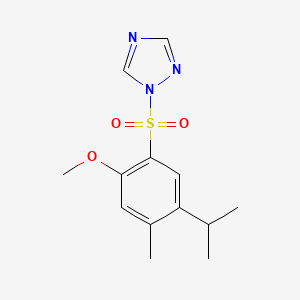 molecular formula C13H17N3O3S B603437 1-[(5-isopropyl-2-methoxy-4-methylphenyl)sulfonyl]-1H-1,2,4-triazole CAS No. 1808698-92-1