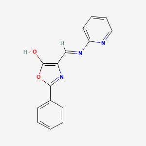 molecular formula C15H11N3O2 B603445 2-Phenyl-4-(pyridin-2-ylaminomethylene)-4H-oxazol-5-one CAS No. 81000-02-4