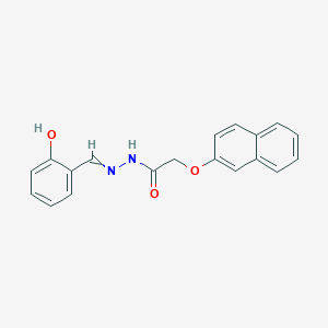 molecular formula C19H16N2O3 B603447 N'-[(2-hydroxyphenyl)methylidene]-2-(naphthalen-2-yloxy)acetohydrazide CAS No. 309944-74-9