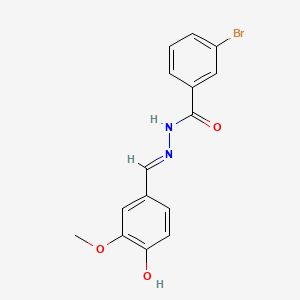 molecular formula C15H13BrN2O3 B603449 3-bromo-N'-[(E)-(4-hydroxy-3-methoxyphenyl)methylidene]benzohydrazide CAS No. 1369997-07-8