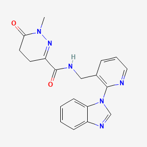 molecular formula C19H18N6O2 B6034497 N-[[2-(benzimidazol-1-yl)pyridin-3-yl]methyl]-1-methyl-6-oxo-4,5-dihydropyridazine-3-carboxamide 