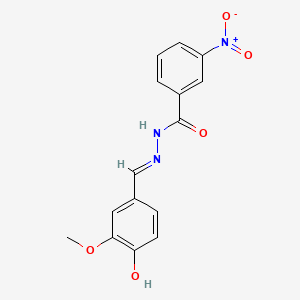 molecular formula C15H13N3O5 B603451 N'-(4-hydroxy-3-methoxybenzylidene)-3-nitrobenzohydrazide CAS No. 117522-83-5