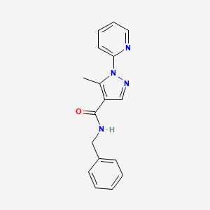molecular formula C17H16N4O B603459 N-benzyl-5-methyl-1-(2-pyridinyl)-1H-pyrazole-4-carboxamide CAS No. 1172925-87-9
