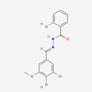 molecular formula C15H13BrN2O4 B603460 N'-[(E)-(3-bromo-4-hydroxy-5-methoxyphenyl)methylidene]-2-hydroxybenzohydrazide CAS No. 303066-10-6