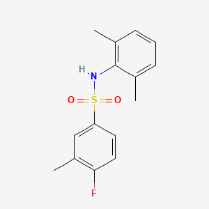 molecular formula C15H16FNO2S B603478 N-(2,6-dimethylphenyl)-4-fluoro-3-methylbenzene-1-sulfonamide CAS No. 1332177-74-8