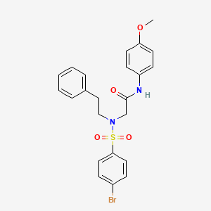 molecular formula C23H23BrN2O4S B6034814 N-(4-Methoxyphenyl)-2-[N-(2-phenylethyl)4-bromobenzenesulfonamido]acetamide 