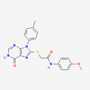 molecular formula C21H19N5O3S B6034861 N-(4-methoxyphenyl)-2-{[9-(4-methylphenyl)-6-oxo-6,9-dihydro-1H-purin-8-yl]sulfanyl}acetamide 