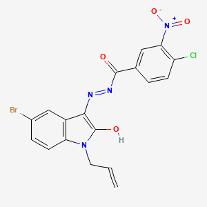 molecular formula C18H12BrClN4O4 B6034939 N-(5-bromo-2-hydroxy-1-prop-2-enylindol-3-yl)imino-4-chloro-3-nitrobenzamide 