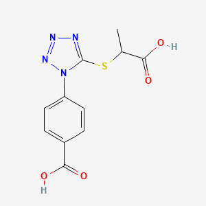 molecular formula C11H10N4O4S B603513 4-{5-[(1-carboxyethyl)sulfanyl]-1H-tetraazol-1-yl}benzoic acid CAS No. 1091563-53-9