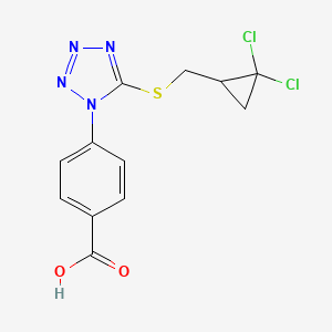 molecular formula C12H10Cl2N4O2S B603519 4-(5-{[(2,2-dichlorocyclopropyl)methyl]sulfanyl}-1H-tetraazol-1-yl)benzoic acid CAS No. 1091552-72-5
