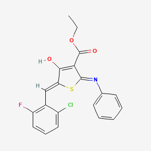 molecular formula C20H15ClFNO3S B6035195 ethyl (5Z)-5-(2-chloro-6-fluorobenzylidene)-4-oxo-2-(phenylamino)-4,5-dihydrothiophene-3-carboxylate 
